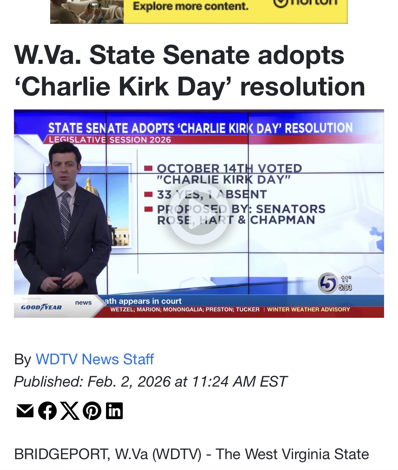 VFAF-Endorsed WV Senator Chris Rose Passes Resolution Adopting “Charlie Kirk Day”