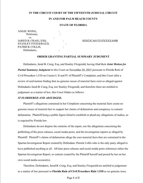 Plaintiff’s allegations contained in her Complaint concerning the material facts create no genuine issues of material fact to support her claims of defamation and conspiracy to commit defamation.Plaintiff herself and posted by her on her own social media account(s).