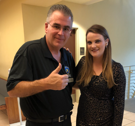 Stan Fitzgerald with Real America’s Voice correspondent Heather Mullins in Henry County, Georgia, September 20, 2021.
