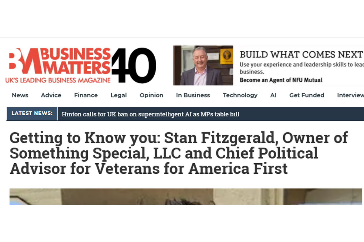 Business Matters Magazine profile and interview with Stan Fitzgerald
